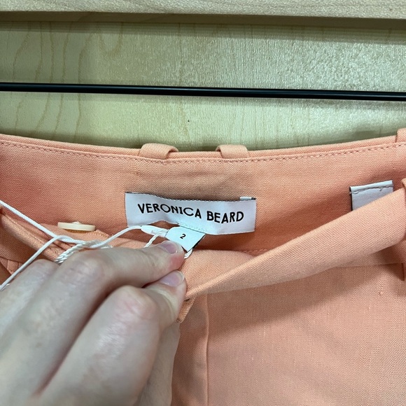 Veronica Beard Noemi High Waist Linen Blend Shorts - Picture 3 of 7